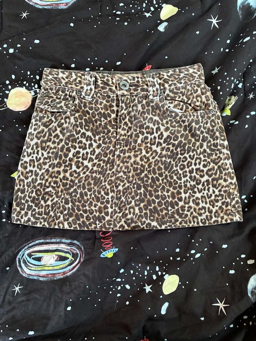 PLACE Kids Leopard Print Corduroy Mini Skirt Size 10